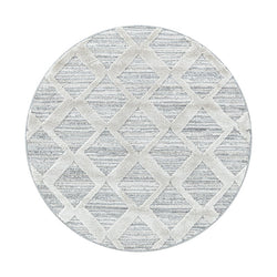 Round Scandinavian floor rug - Pitea Diamond Grey