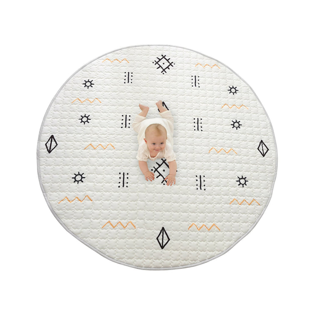 Round Baby Play Mat - Noa Aztec Cream