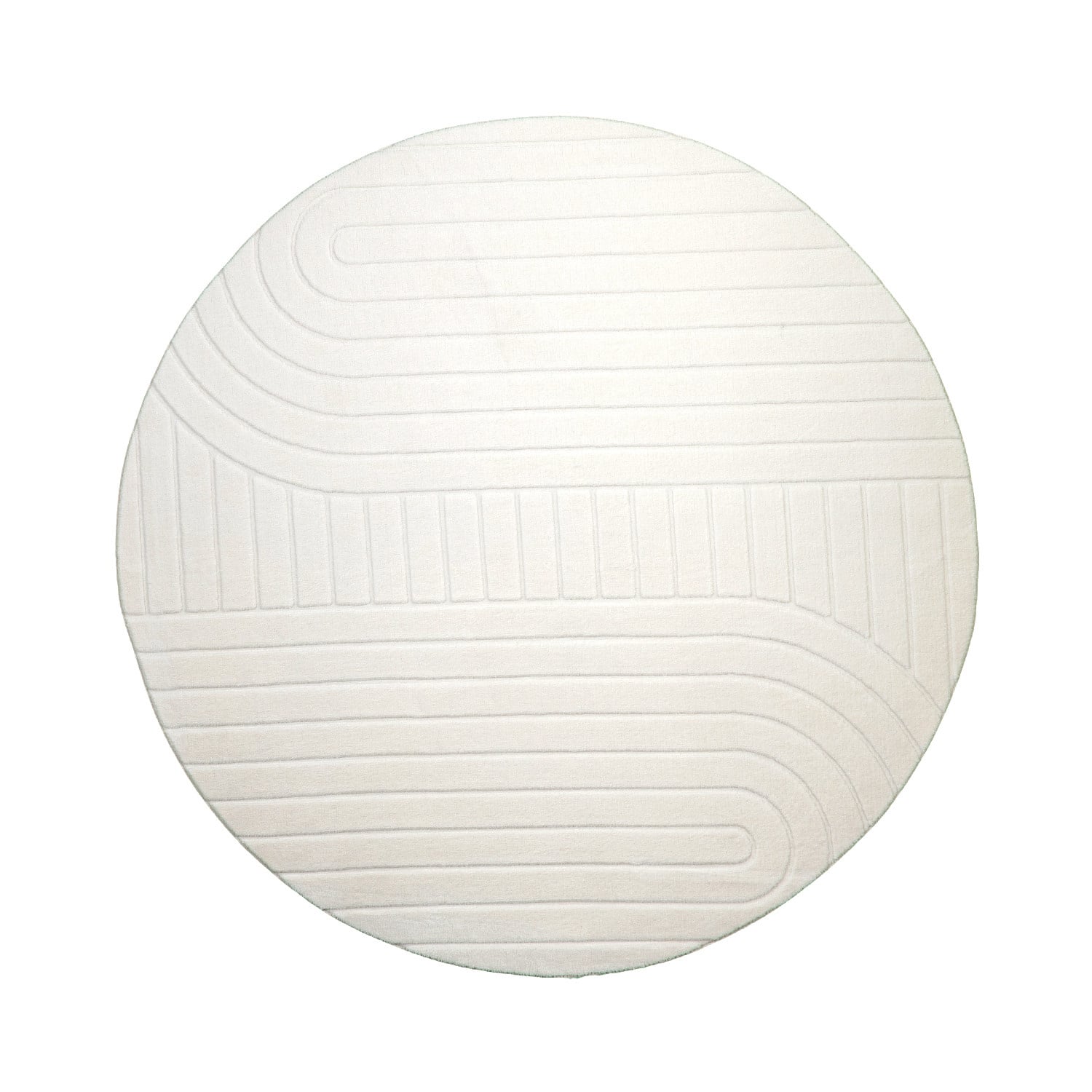 Round Scandinavian Rug - Charm Arches White