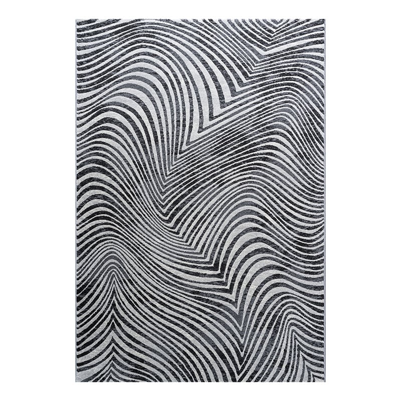Modern floor rug - Alvie Black 7696
