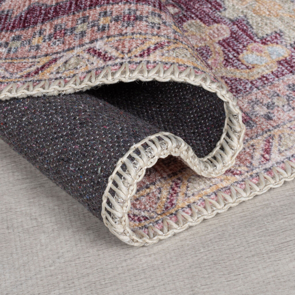 Washable Runner - Reido Traditional Pink