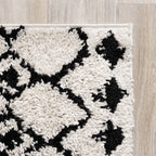 High-Pile Rug - Grand Groove Cream/Black