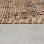 Jute floor rug - Amilio Floral Natural