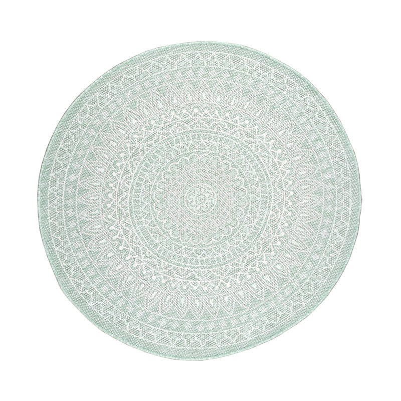 Round Outdoor Rug - Summer Azteca Mint