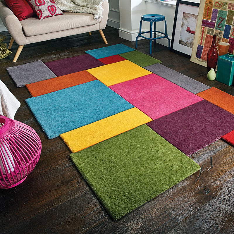 Abstract floor rug - Stracto Collage Multicolor