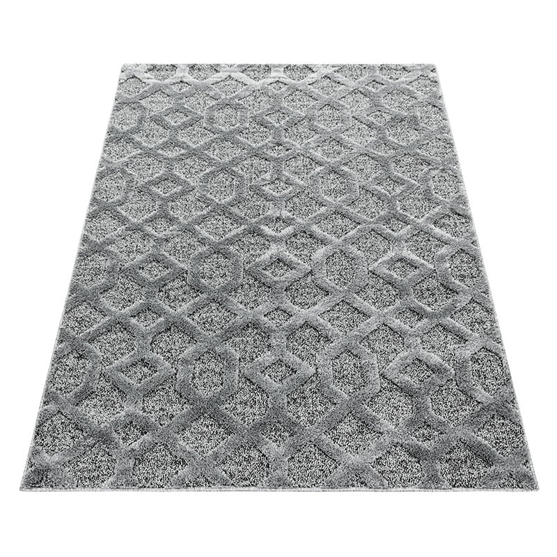 Scandinavian floor rug - Pitea Tile Grey