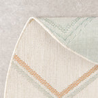 Round Modern Outdoor Rug - Playa Pattern Cream