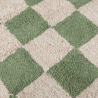 Round Retro Rug - Gambit Green/White