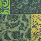 Patchwork floor rug - Delany Green/Yellow