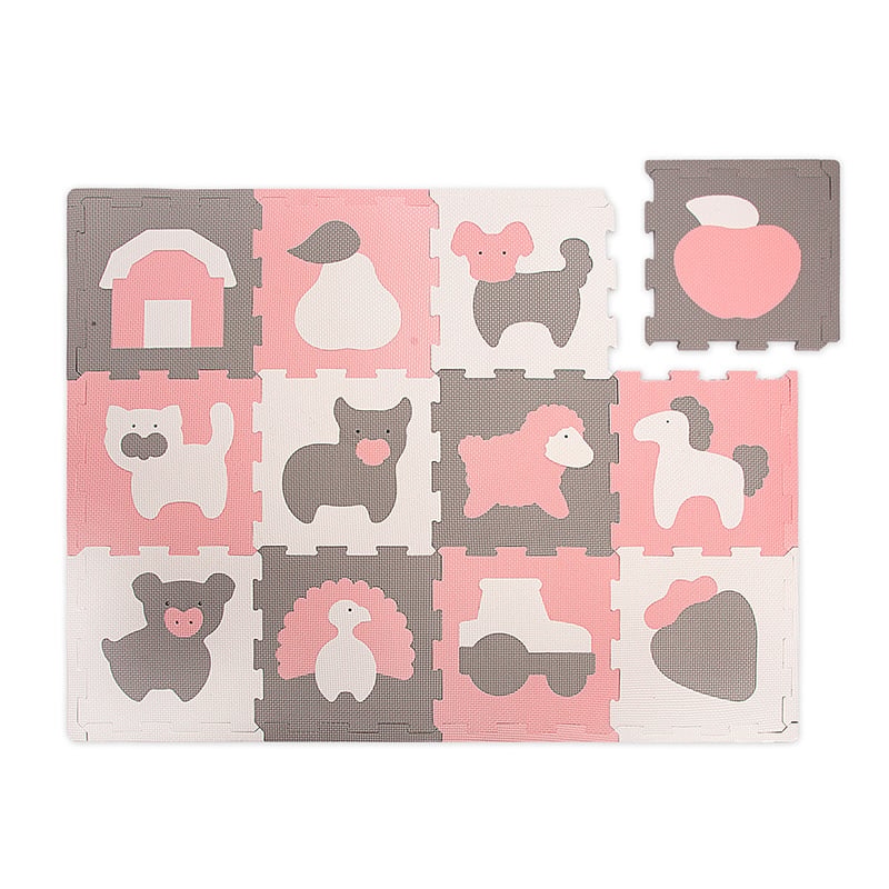 Foam puzzle mat - Sam Farm Pink