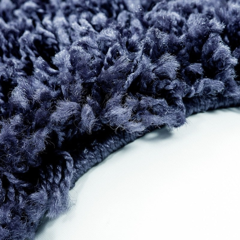 Round High Pile Floor Rug - Life Blue