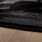 Round Low-Pile Rug - Cozy Black