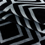 Modern floor rug - Streaky Square Black