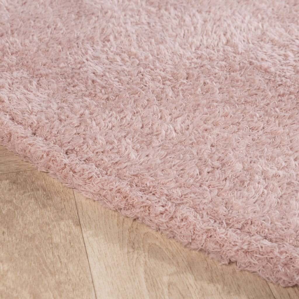 Soft round rug - Teddy Pink