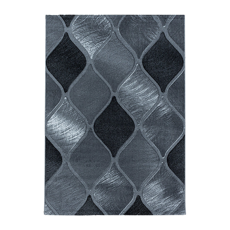 Modern Floor Rug - Streaky Path Black/Grey