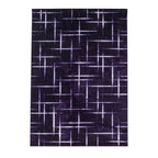 Modern floor rug - Streaky Scratch Purple/White