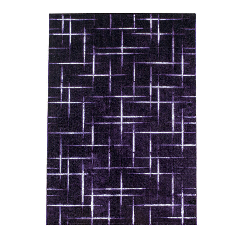 Modern floor rug - Streaky Scratch Purple/White