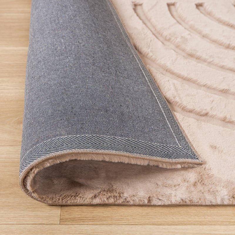 Soft High Pile Rug - Carvy Curves Taupe