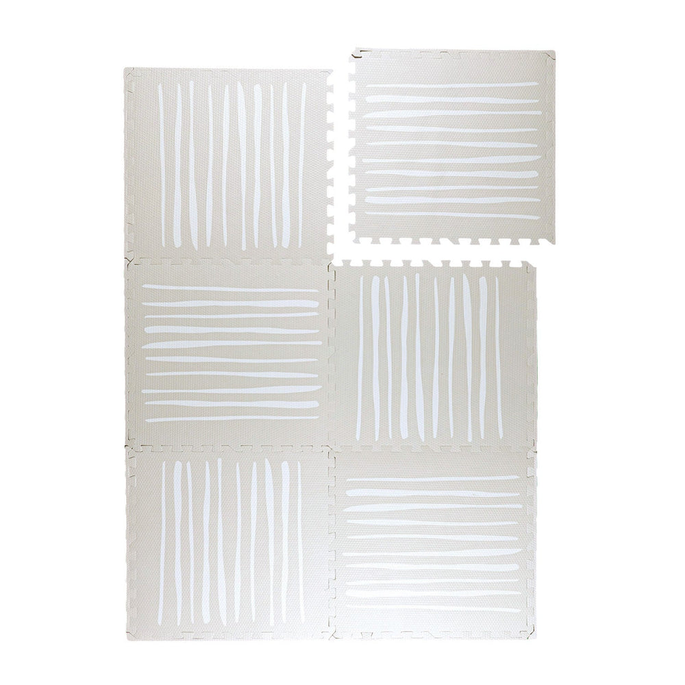 Foam Puzzle Mat – Alfie Stripes Grey/Beige