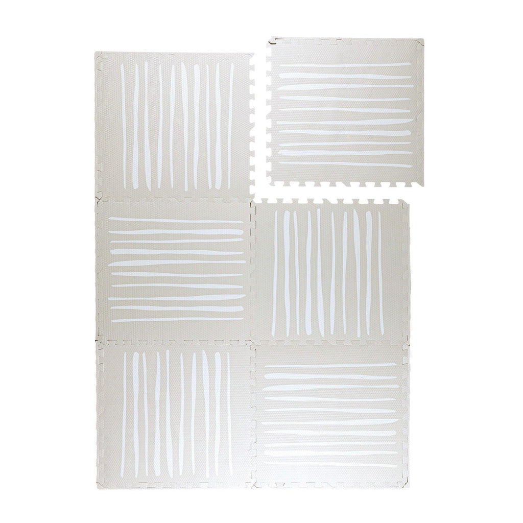 Foam Puzzle Mat – Alfie Stripes Grey/Beige