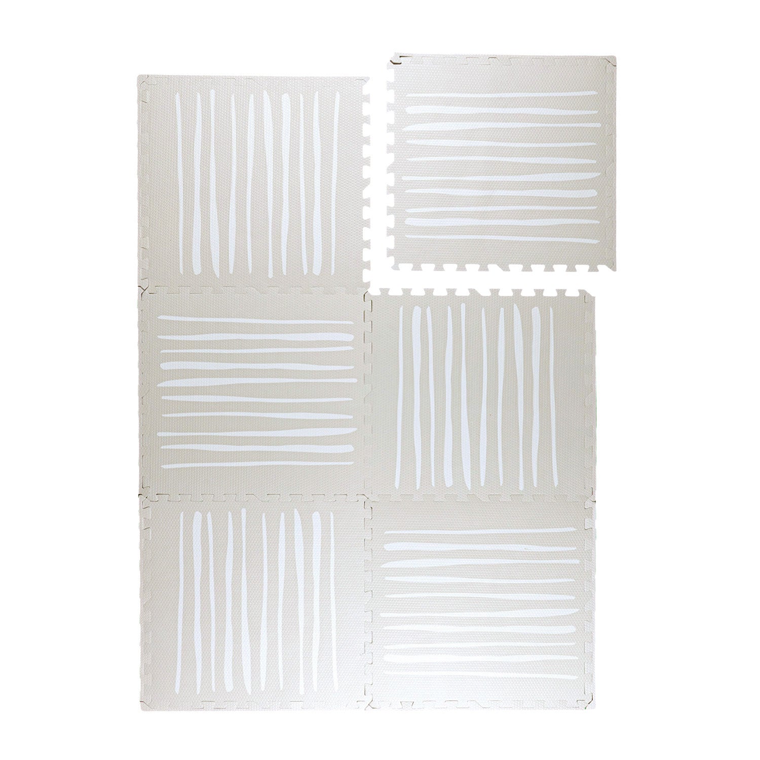 Foam Puzzle Mat – Alfie Stripes Grey/Beige