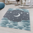 Children's floor rug - Fleurtje Moon Blue