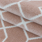 Retro floor rug - Stencil Pattern Pink/White