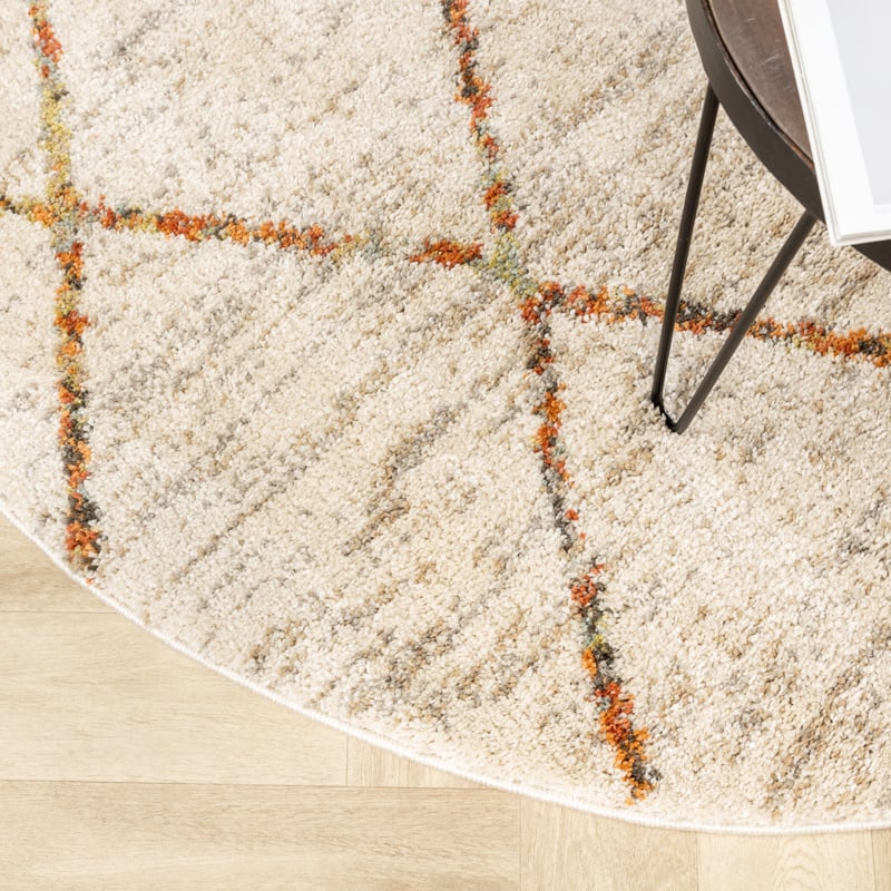 Round High Pile Rug - Blend Lines Terra