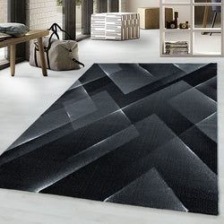 Modern floor rug - Streaky Lines Black