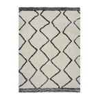 Berber Floor Rug - Riado Zigzag Black/White