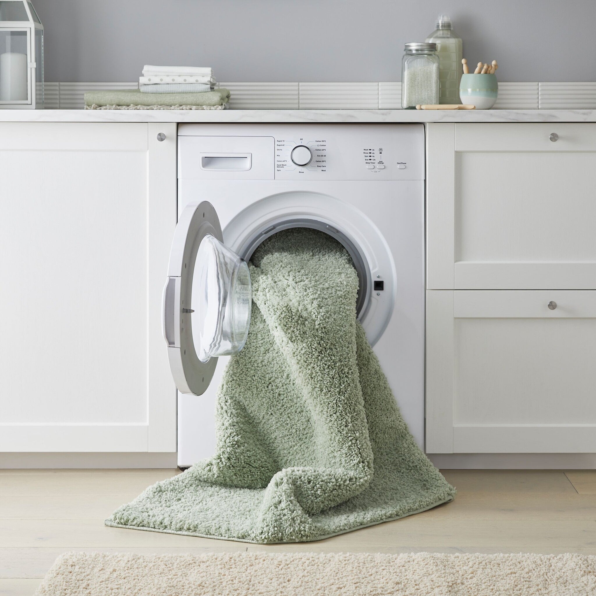 Shaggy Floor Rug - Farenzo Mint Green