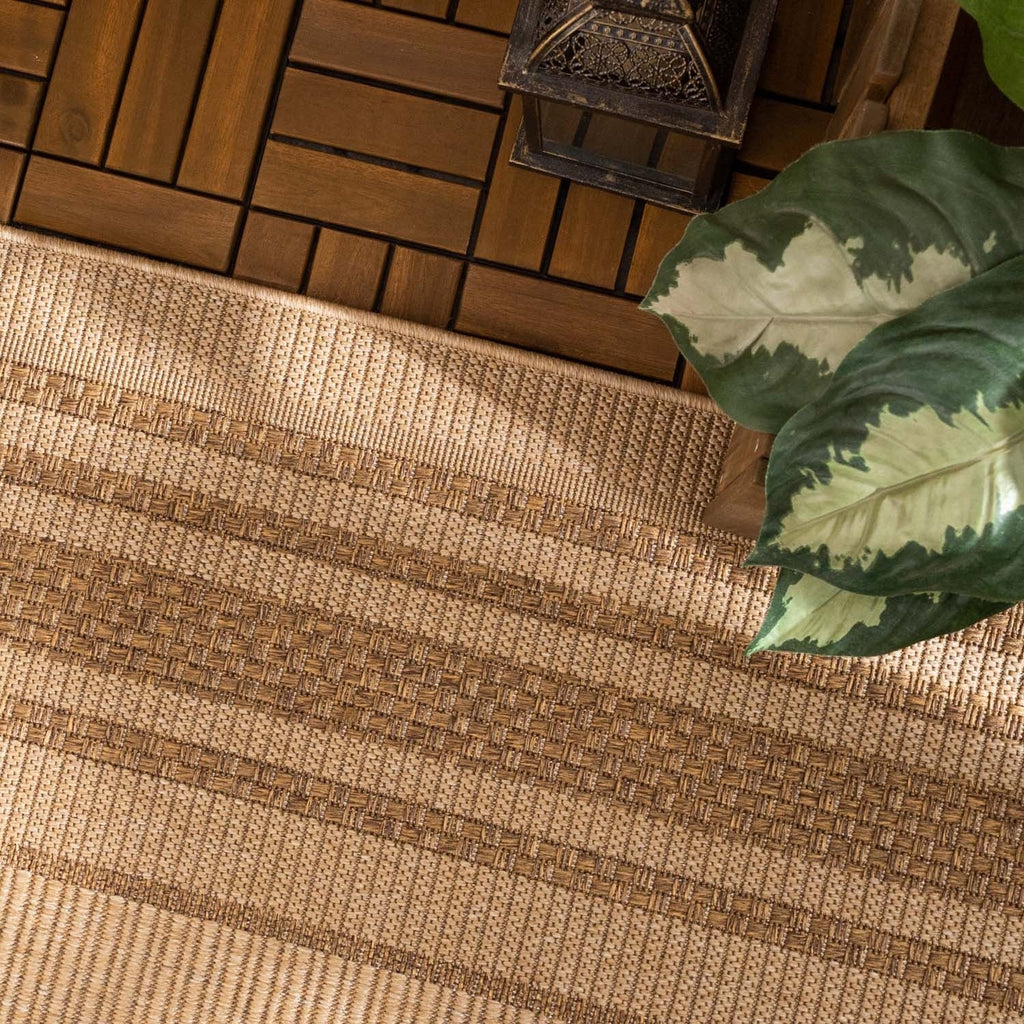 Jute Outdoor Rug - Mavi Border Cream/Brown