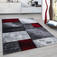 Modern floor rug - Tetris Red 1710