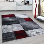 Modern floor rug - Tetris Red 1710