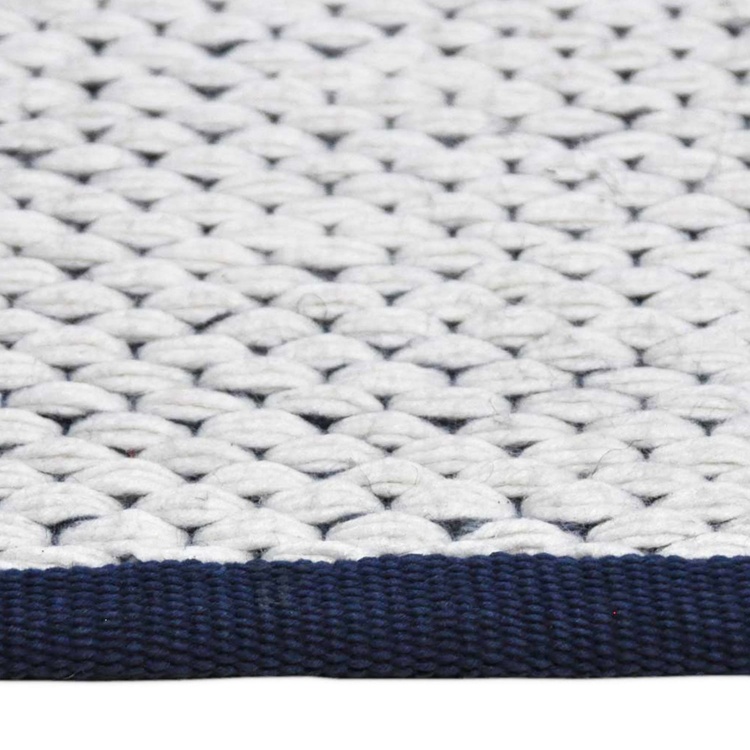 Double-sided wool rug - Toulon Blue/White