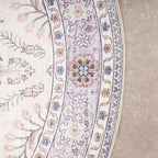 Round Vintage Outdoor Rug - Santo Flora White
