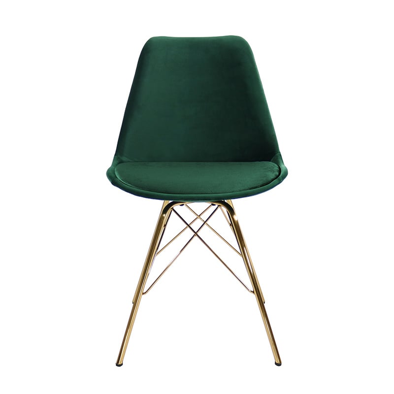 Chair Velvet Dark Green - Gold frame