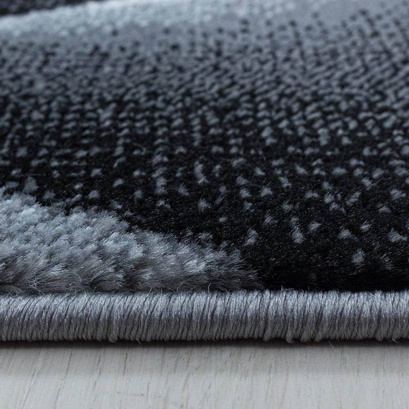 Modern floor rug - Streaky Lines Black