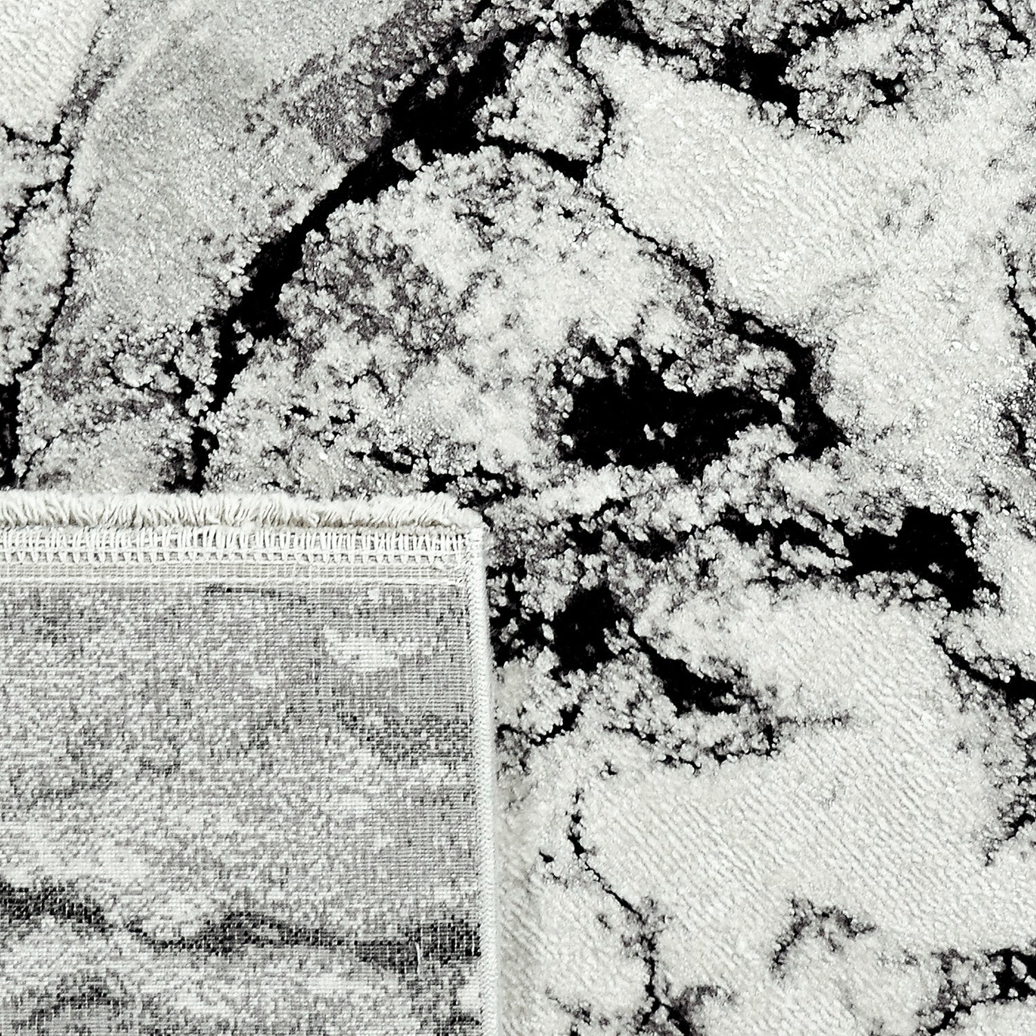 Soft Floor Rug - Olisa Black/White