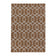 Retro Floor Rug - Stencil Pattern Brown/White
