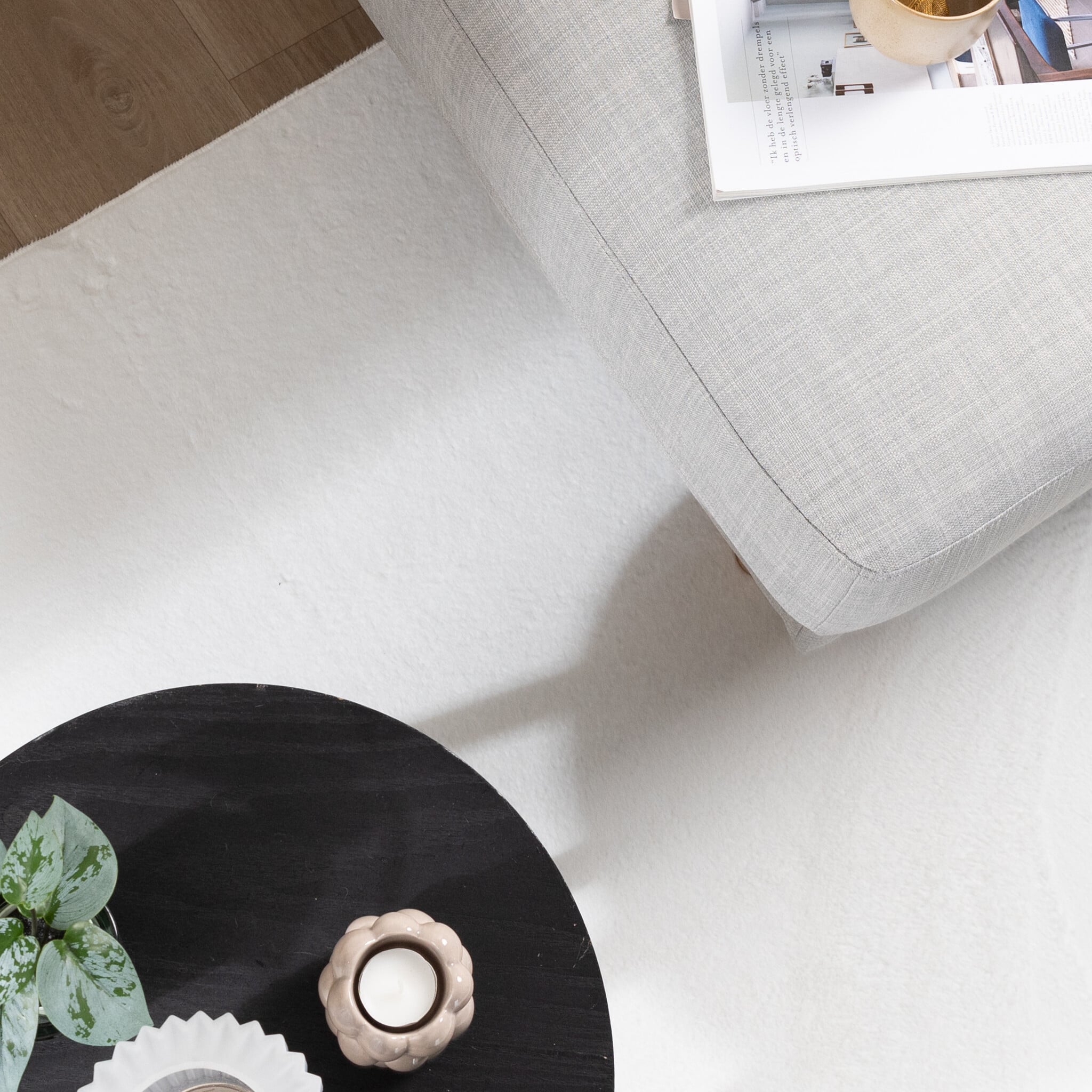 Soft Low-Pile Rug - Cozy White