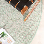 Round Outdoor Rug - Summer Oriental Mint
