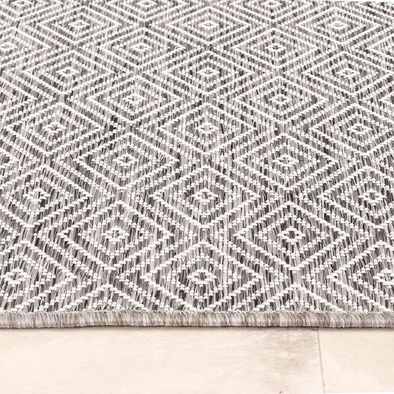 Outdoor Rug - Summer Tile Light Grey