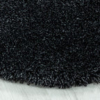 Round High-Pile Floor Rug - Fuzzy Anthracite