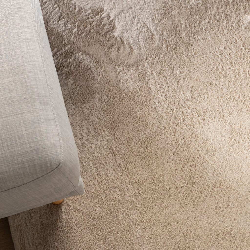 Round Low-Pile Rug – Cozy Beige