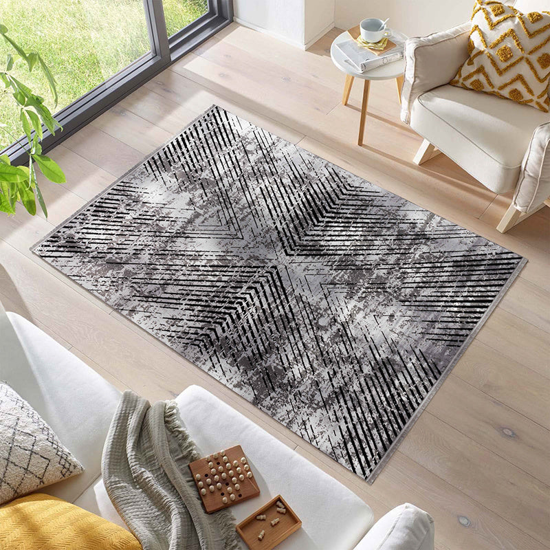Abstract floor rug - Elitha Geo Anthracite