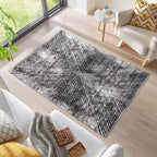 Abstract floor rug - Elitha Geo Anthracite