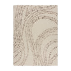 Abstract floor rug - Maceo Swirl Cream/Brown