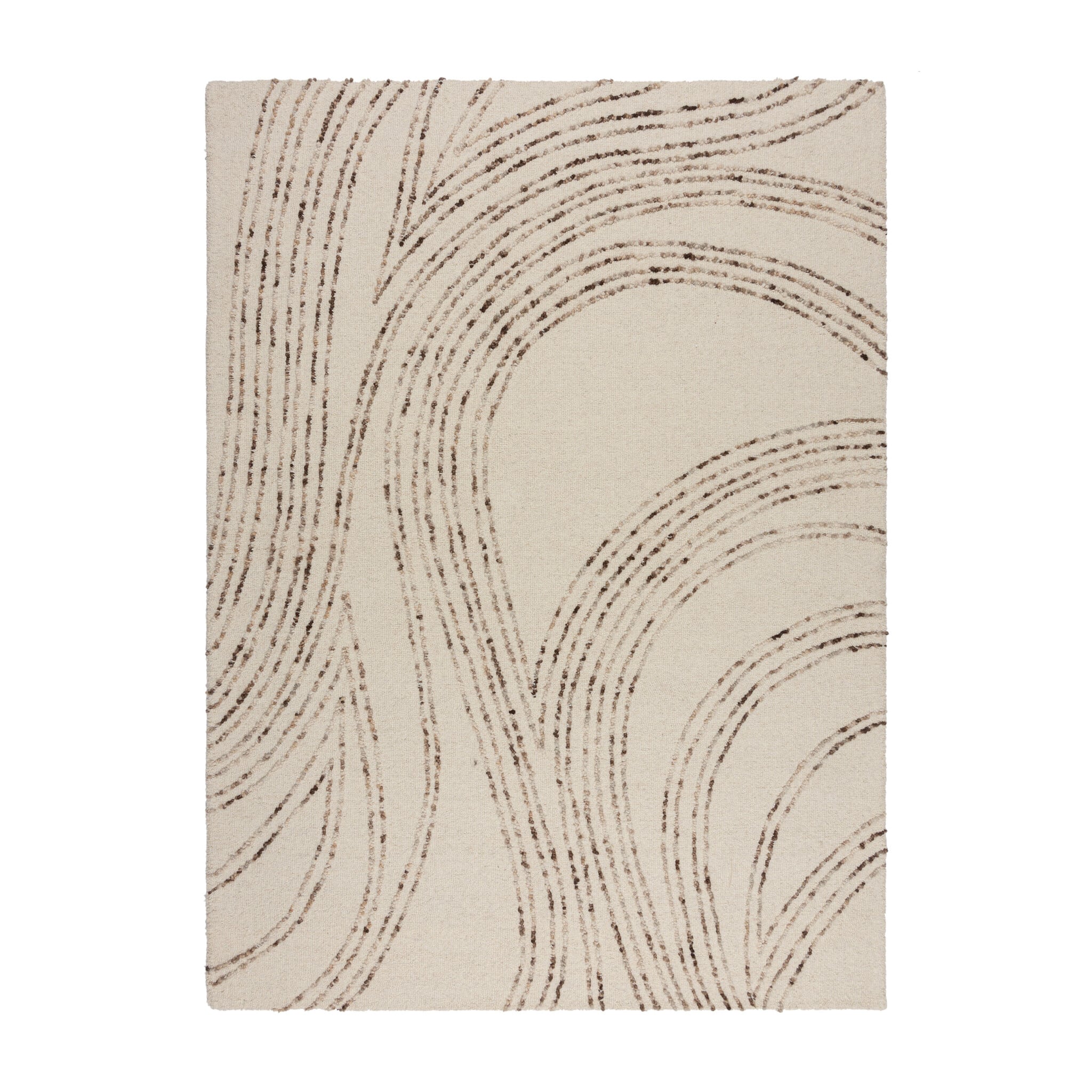 Abstract floor rug - Maceo Swirl Cream/Brown