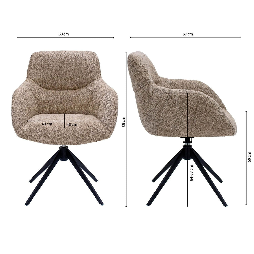 Swivel Chair - Fer Beige